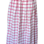 Vintage Pink & White Cotton Gingham Plaid Long Skirt Cottagecore Sz 12/ 28 Waist Photo 0