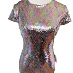 B Darlin 3‎ PC. GLAM DIVA HOT PINK SEQUIN DRESS BEADED TOP NWT BUNDLE SZ. LARGE Photo 3