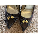 Luciano Padovan Chocolate Brown Suede Patent Leather Tassel Heels Italy EU 37 7 Photo 9