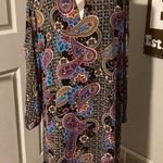 Nicole Miller women’s black Paisley Print social Dress size 16 Photo 0