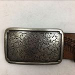 Faded Glory Brown Leather Floral Leaf Embossed Print Chunky Western Belt S/M Photo 1