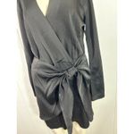 WAYF  LONG SLEEVE WRAP DRESS with Mini tulip skirt. In black. Size S. NWOT Photo 2