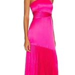 AMUR Milly Satin Pleated Strapless Cocktail Dress Pink Cabaret Womens Size 8 Photo 1
