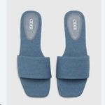 Cider  Minimalist Single Band Slippers Blue Denim Sandals Women's 38 Photo 1