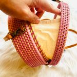 Rattan Round Purse Pink Photo 5