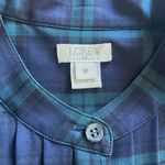 J.Crew  Black Watch Plaid Silky Blouse Photo 2