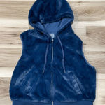 Calia by Carrie Underwood Faux Fur Blue Hooded Vest Women’s Large Photo 0