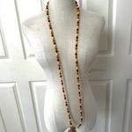 Orange and yellow beaded vintage necklace Photo 8