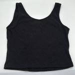 BP . Ribbed Crop Henley Scoop Neck Tank in Black Size Small Photo 5