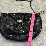 Vintage 80s Glam Black Metal Mesh Bow Purse Shoulder Handbag Chainmaille Gold Photo 5