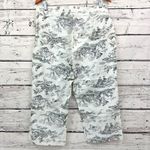 Herman Geist  Toile Print Cropped 100% Cotton Pants Trouser Black White [Size 12] Photo 3