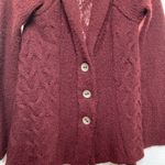 Free People  Cowl Neck Cable‎ Knit Button Up Sweater Photo 5