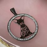 Chihuahua Cute Dog Shape Pendant Necklace Adjustable Stainless Steel Silver Photo 2