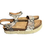 Qupid Women's Ankle Strap Snakeskin Pattern Flat Sole Sandals Size 10 Photo 4