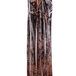 Chesley women's size medium maxi dress peach cream black tie back butterfly Photo 11