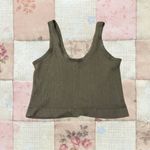 Urban Outfitters Ribbed Army Green Cropped Tank top -  Photo 1