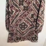 Atmosphere Shift Dress Beige Burgundy Floral Paisley Photo 7