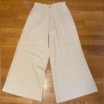 NWOT Women's Cream Wide Leg Linen like Pants size L Size L Photo 5