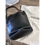 Cuyana  Women's Black Leather Adjustable Shoulder Strap Bucket Bag Photo 11
