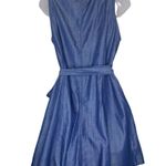 Tea & Cup Ring Strap Button Front Side Tie Belt Denim Mini Jean Dress Medium Photo 10