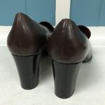 Franco Sarto  brown leather‎ animal print block heel loafers shoes ladies 8.5 Photo 4