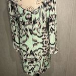 Milly  Long Sleeve Silk Dress in Mint and Black Size 8 Photo 5