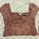 Urban Romantics  Brown Patterned Crop Top Photo 0