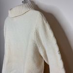 Pendleton  100% Lambswool Full Zip Cable Knit Ladies Sweater Cream Size large Photo 3