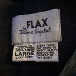 Flax  Size L Linen Top Shirt Short Sleeves Black Minimal Capsule Photo 2