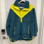 Free People Movement Fall to Rise Fluffy Quarterzip Pullover Margarita Blue Photo 3