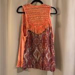 Source Unknown Coral  Vest with Fringe  Top Photo 2