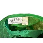 Vintage Alfred Werber Green & Gold toned Metallic Long Sleeve Maxi Dress Size 12 Photo 3