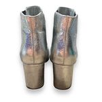 MIA  Zelma Chelsea Ankle Boot Silver Metallic Block Heel Bootie Size 7 Photo 6