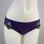 Elle NWT  Bikini Set Purple Gold Beaded Tassels Swimwear Size B85/XL Photo 2