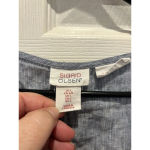 Sigrid Olsen  Womens‎ Blouse Blue 100% Linen Button Up Half Sleeve Size Large Photo 1