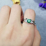 Boutique Women's Green‎ Emerald Ring Set | 925 Sterling Silver Photo 8