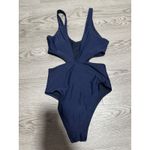 Aerie  Navy Blue Cutout One Piece Swimsuit High Cut Leg Size Small Women's Summer Photo 1