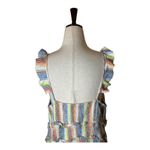 Saylor  Dress Women XL Multicolor Striped‎ V Neck Smocked Ruffle Trim Alma Mini Photo 7