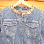 Tahari Blue Denim Beaded Jean Jacket Photo 2