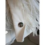 David Koma Ostrich Feather Oversized Denim Jacket Dress Bridal bachelorette White Size 10 Photo 10