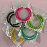 NEW 5 PIECE Vibrant Pink Hoop Earrings Photo 0