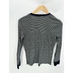 Ralph Lauren Lauren  Black White Striped Ruffled Pajama Set Long Sleeve Pants S Photo 2