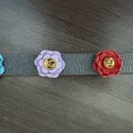 Rustic Cuff Gunmetal Leather Multi Color Flower Choker Necklace Photo 4