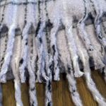 Plaid Fringe Scarf in Lavender and Gray Purple Photo 2