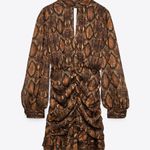 ZARA NEW Ruched Animal Snake Print Mini Dress Photo 6
