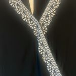 Loft XS long sleeve black romper with white embroidery Photo 2