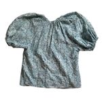 House of Harlow 1960 Blue White Martine Seafoam Print Boho Puff Sleeve White Photo 1