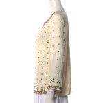 Diane Von Furstenberg  DVF | Beige Bronze Studded Rhinestone Blouse Size 0 Photo 1