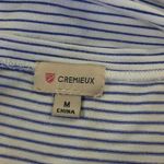 Daniel Cremieux Cremieux Women's Tunic Top Size Medium Blue White Stripe Casual Summer Blouse Photo 4