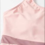 Women’s Contrast Binding High Waist Bikini Swimsuit Pink Size M Photo 4